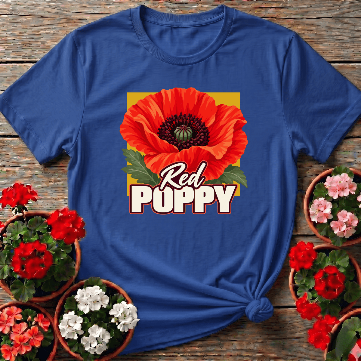 Red Poppy Flower Gardening Tee for Poppy Lovers - GardeningTshirts