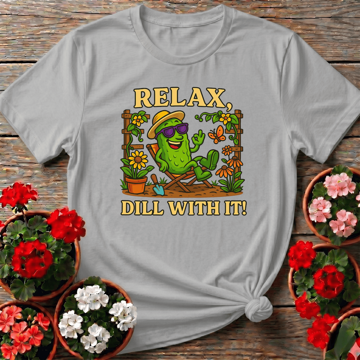 Relax Dill With It Funny Chill Pickle T-shirt - GardeningTshirts