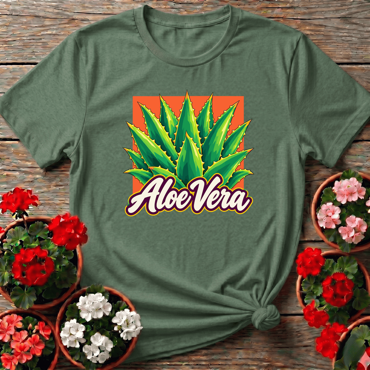 Retro Aloe Vera Gardening T-Shirt for Plant Lovers - GardeningTshirts
