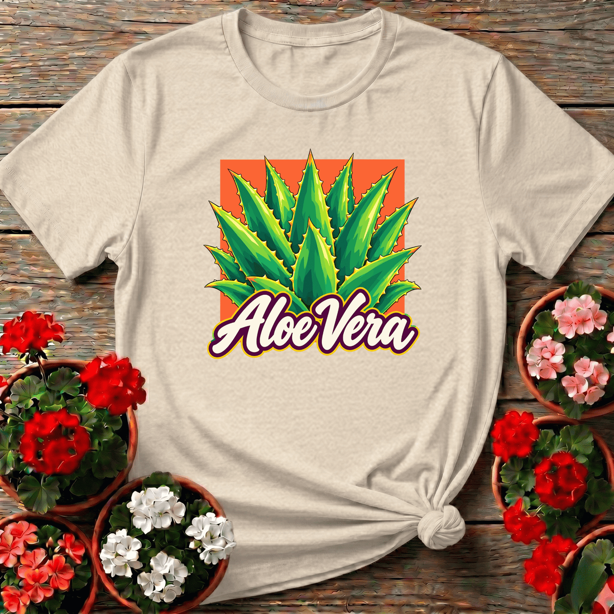 Retro Aloe Vera Gardening T-Shirt for Plant Lovers - GardeningTshirts