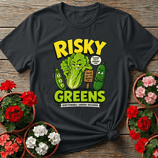 Risky Greens Funny Vegetable Garden T-Shirt - GardeningTshirts