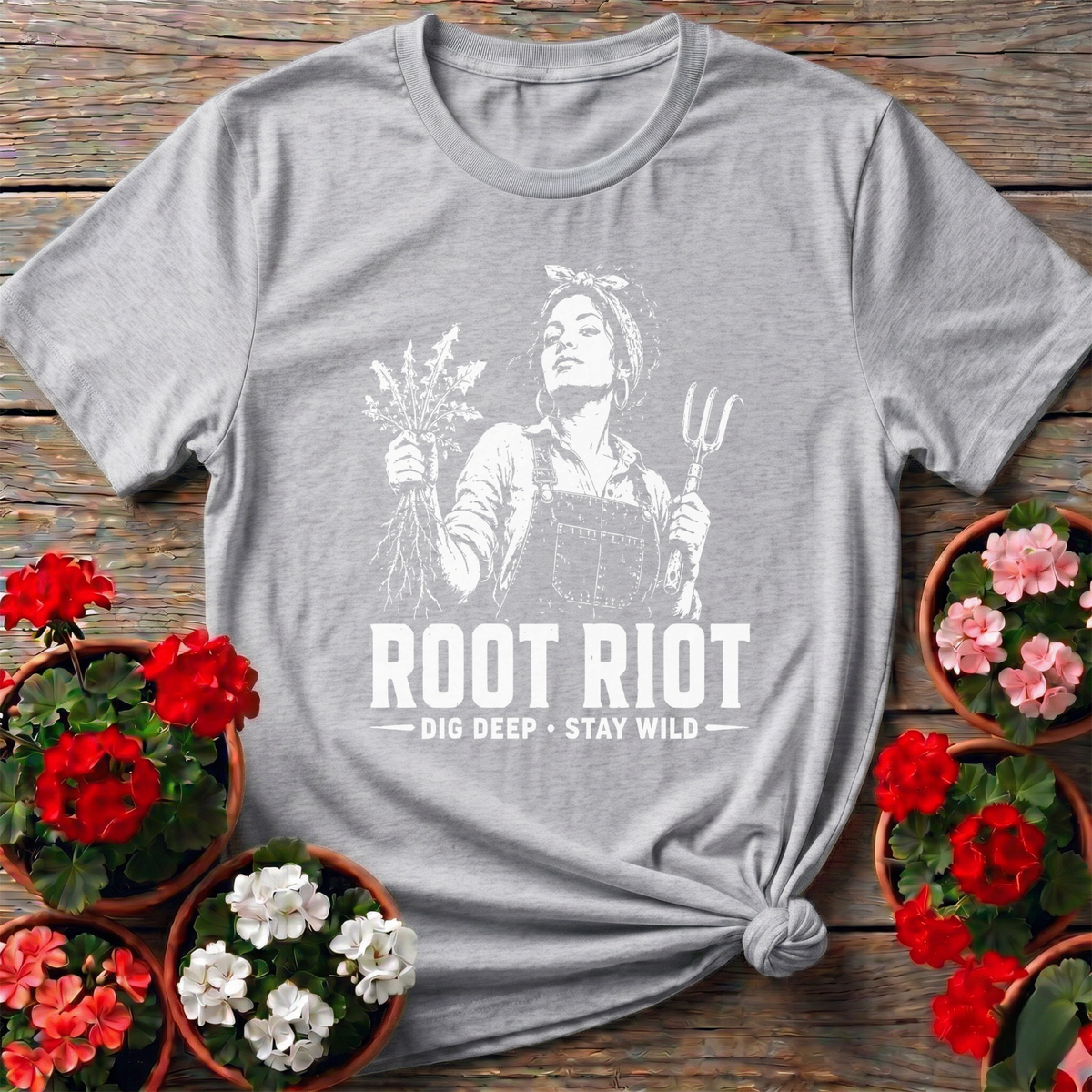 Root Riot Dig Deep Stay Wild Gardening T-Shirt - GardeningTshirts