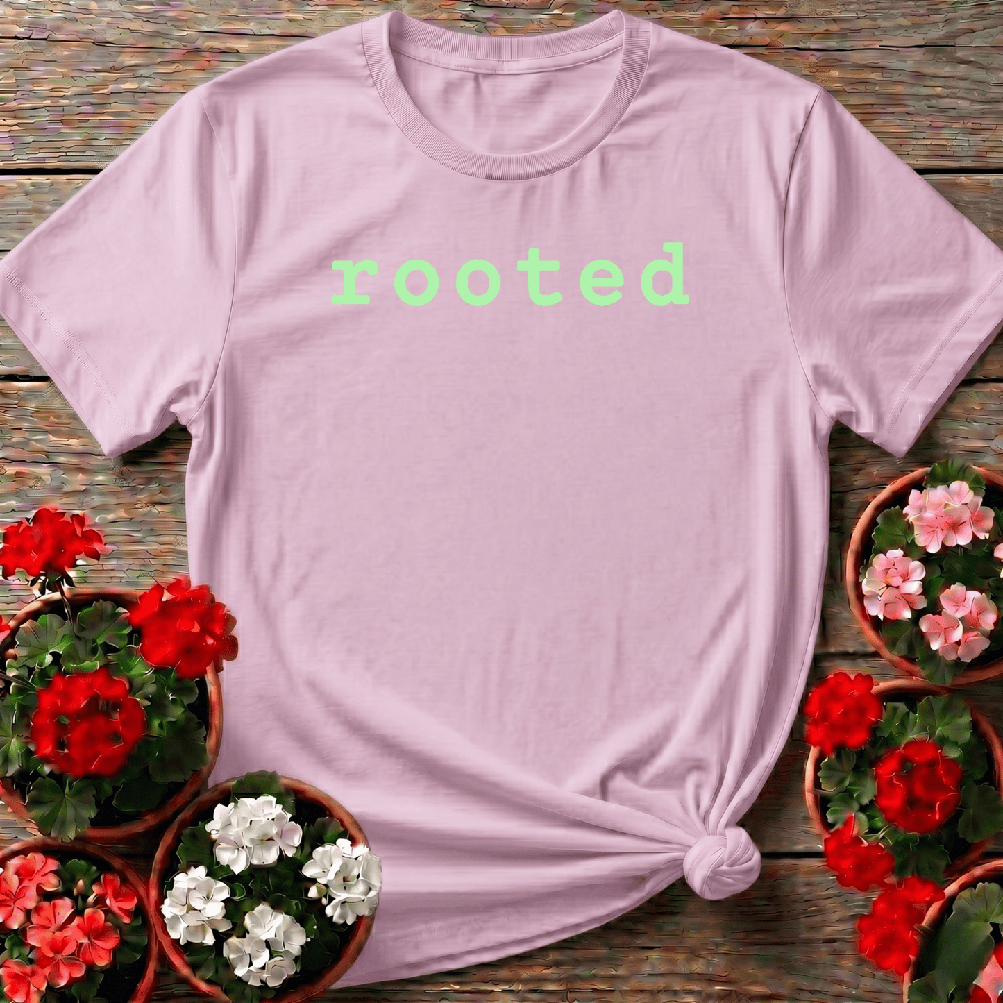 Rooted Gardening T-Shirt for Plant Lovers and Gardeners - GardeningTshirts
