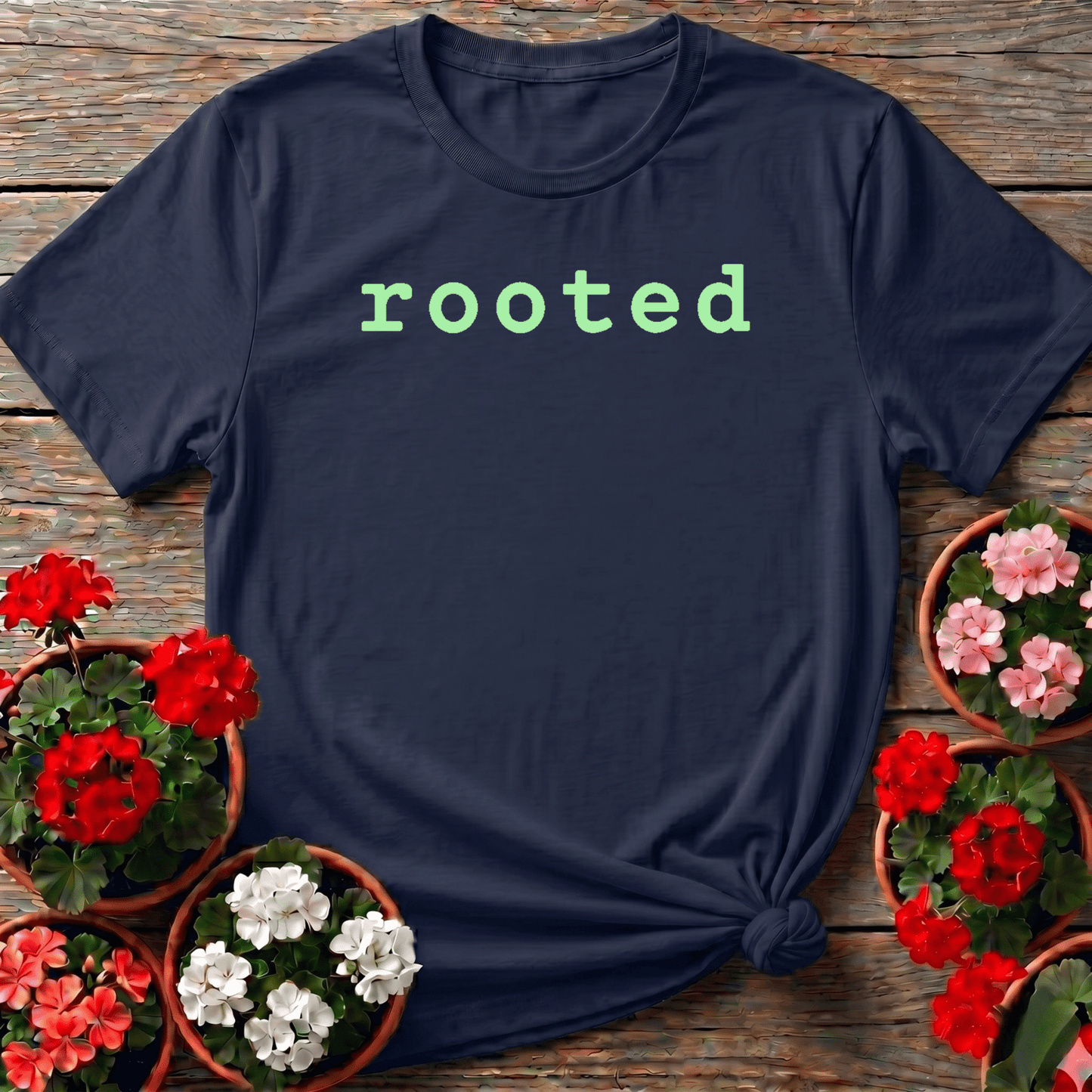 Rooted Gardening T-Shirt for Plant Lovers and Gardeners - GardeningTshirts