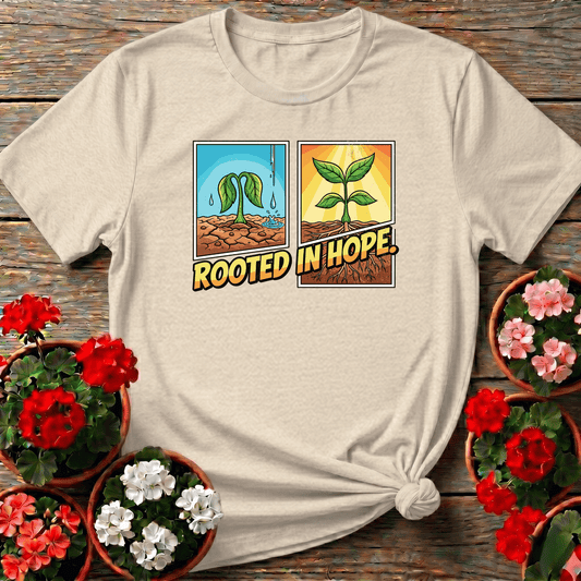 Rooted In Hope Gardening Tee for Plant Lovers - GardeningTshirts