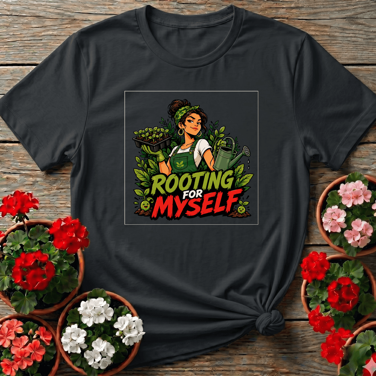 Rooting for Myself Gardening Tee - GardeningTshirts