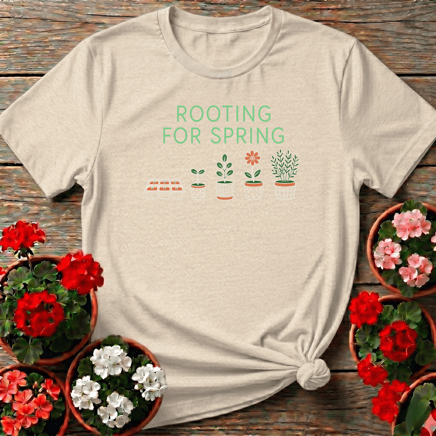 Rooting For Spring Plant Growth Gardening Tee - GardeningTshirts