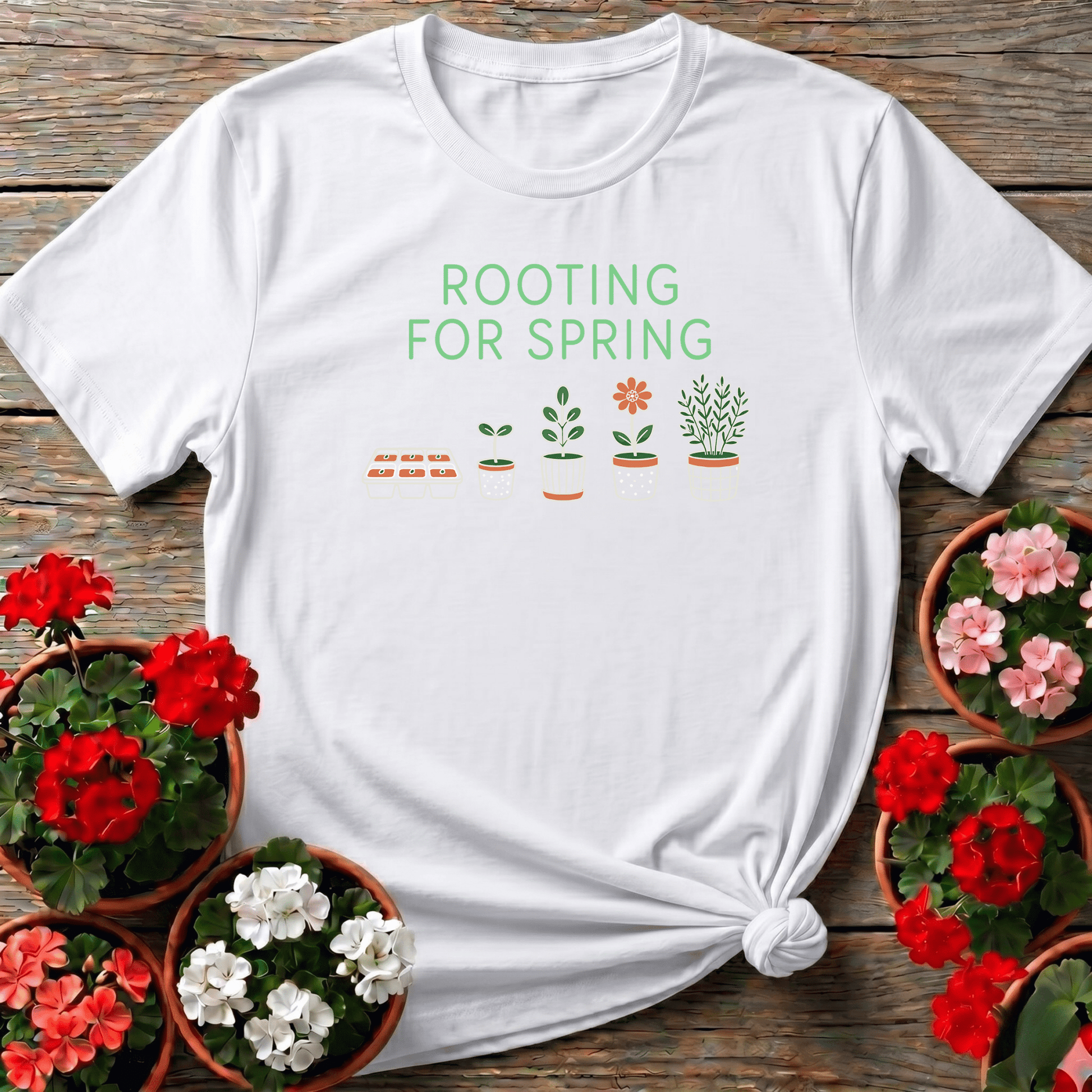 Rooting For Spring Plant Growth Gardening Tee - GardeningTshirts
