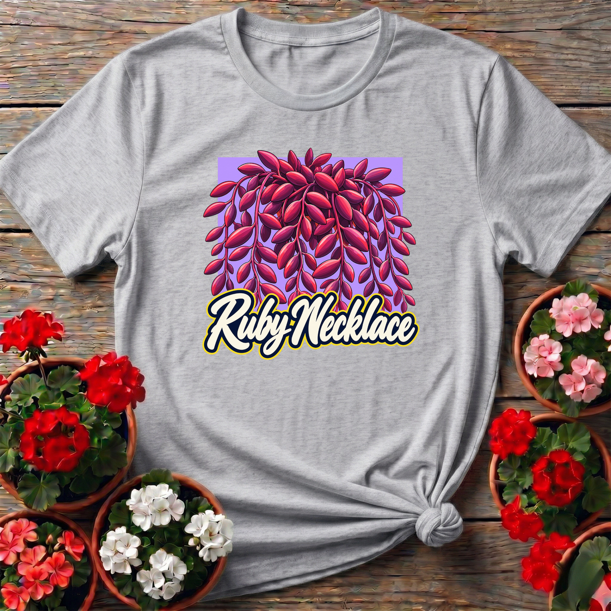 Ruby Necklace Succulent Plant Lover Gardening T-Shirt - GardeningTshirts