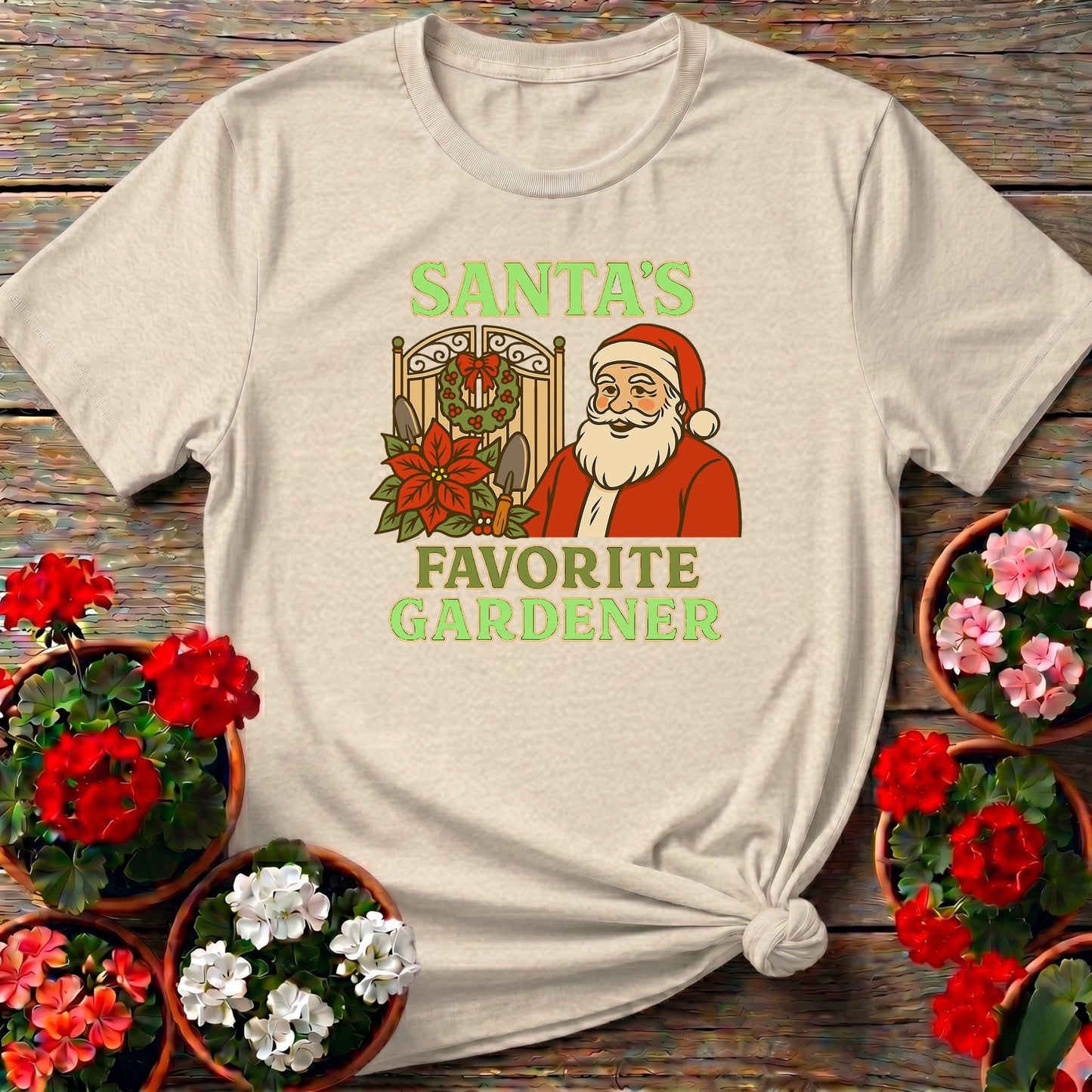 Santas Favorite Gardener Funny Christmas Tee - GardeningTshirts