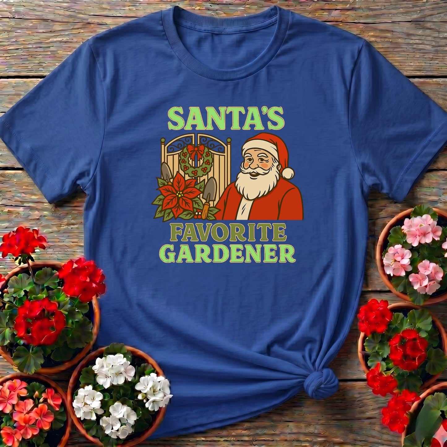 Santas Favorite Gardener Funny Christmas Tee - GardeningTshirts