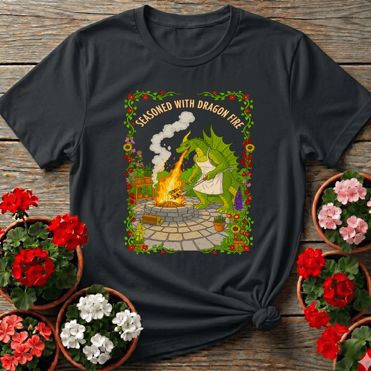 Seasoned With Dragon Fire Dragon BBQ Chef T-shirt - GardeningTshirts