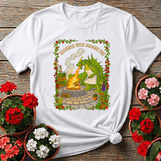Seasoned With Dragon Fire Dragon BBQ Chef T-shirt - GardeningTshirts