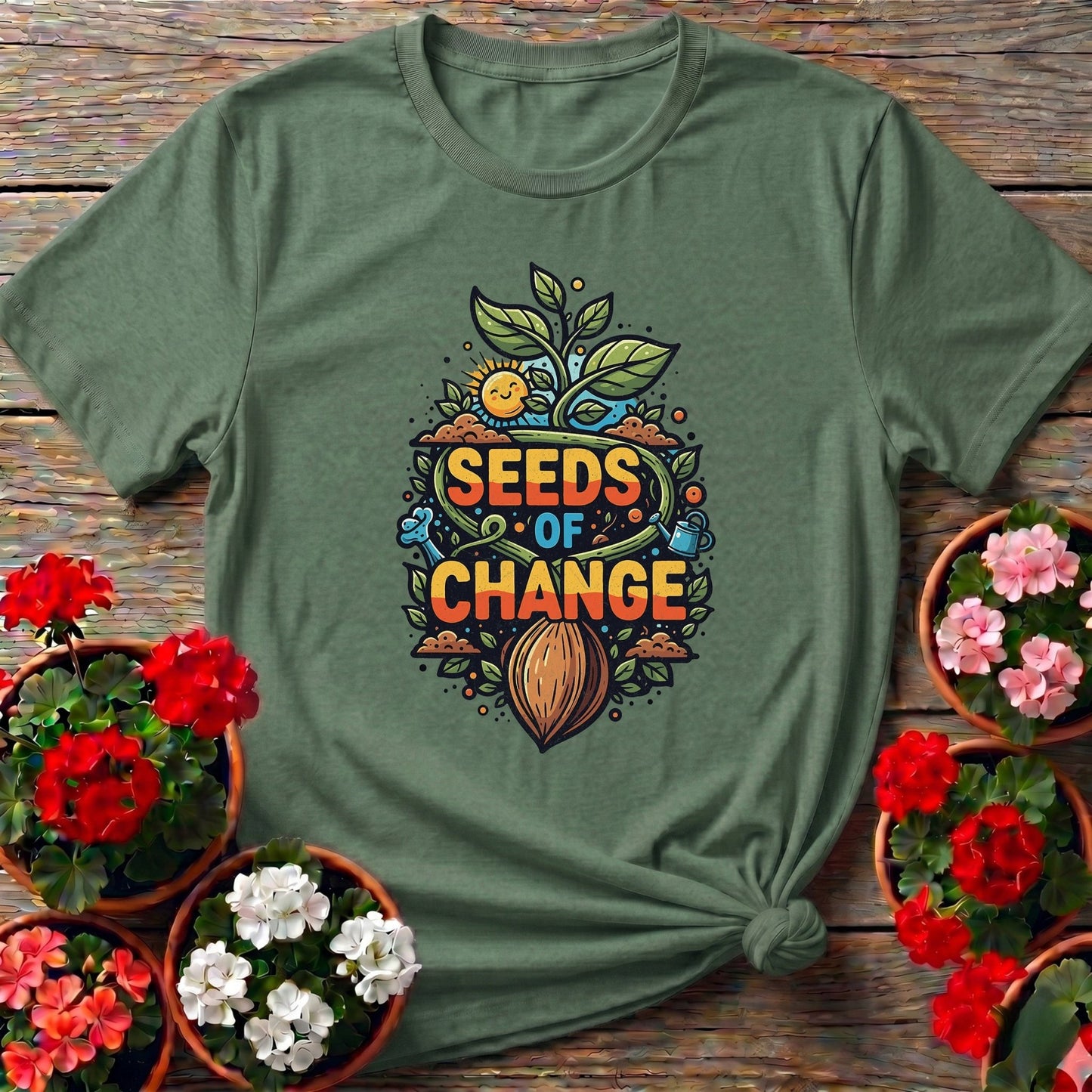 Seeds Of Change Inspirational Growth T-shirt - GardeningTshirts
