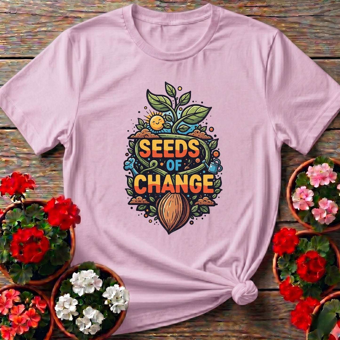 Seeds Of Change Inspirational Growth T-shirt - GardeningTshirts
