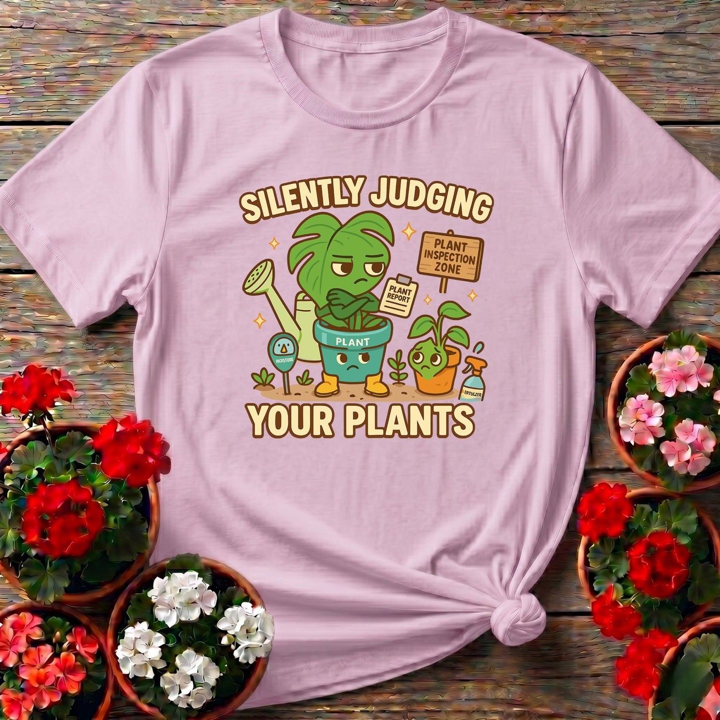 Silently Judging Your Plants Funny Witty T-shirt - GardeningTshirts