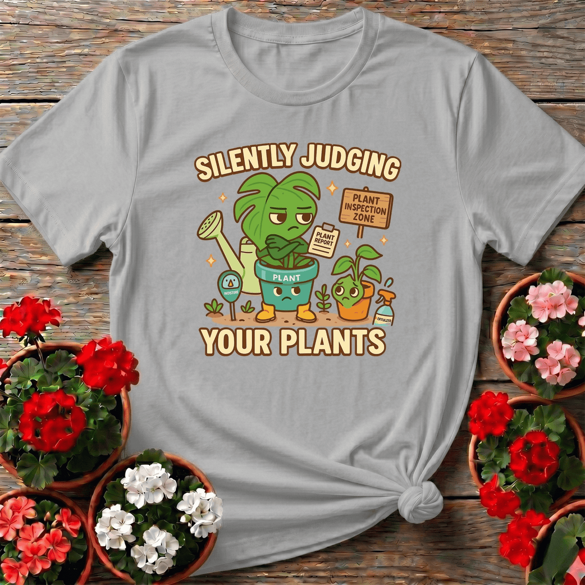 Silently Judging Your Plants Funny Witty T-shirt - GardeningTshirts