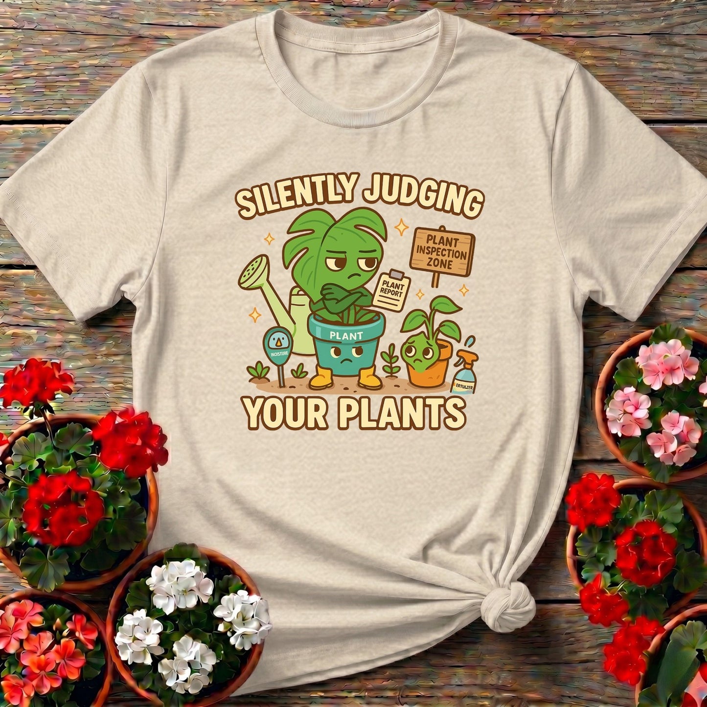 Silently Judging Your Plants Funny Witty T-shirt - GardeningTshirts