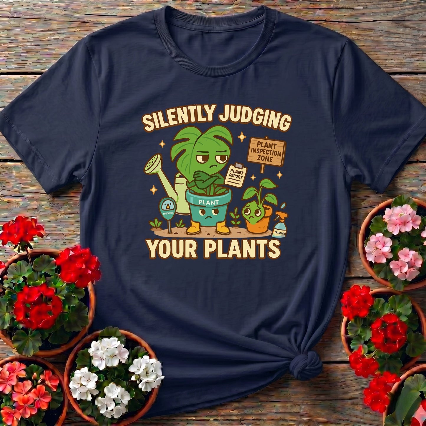Silently Judging Your Plants Funny Witty T-shirt - GardeningTshirts