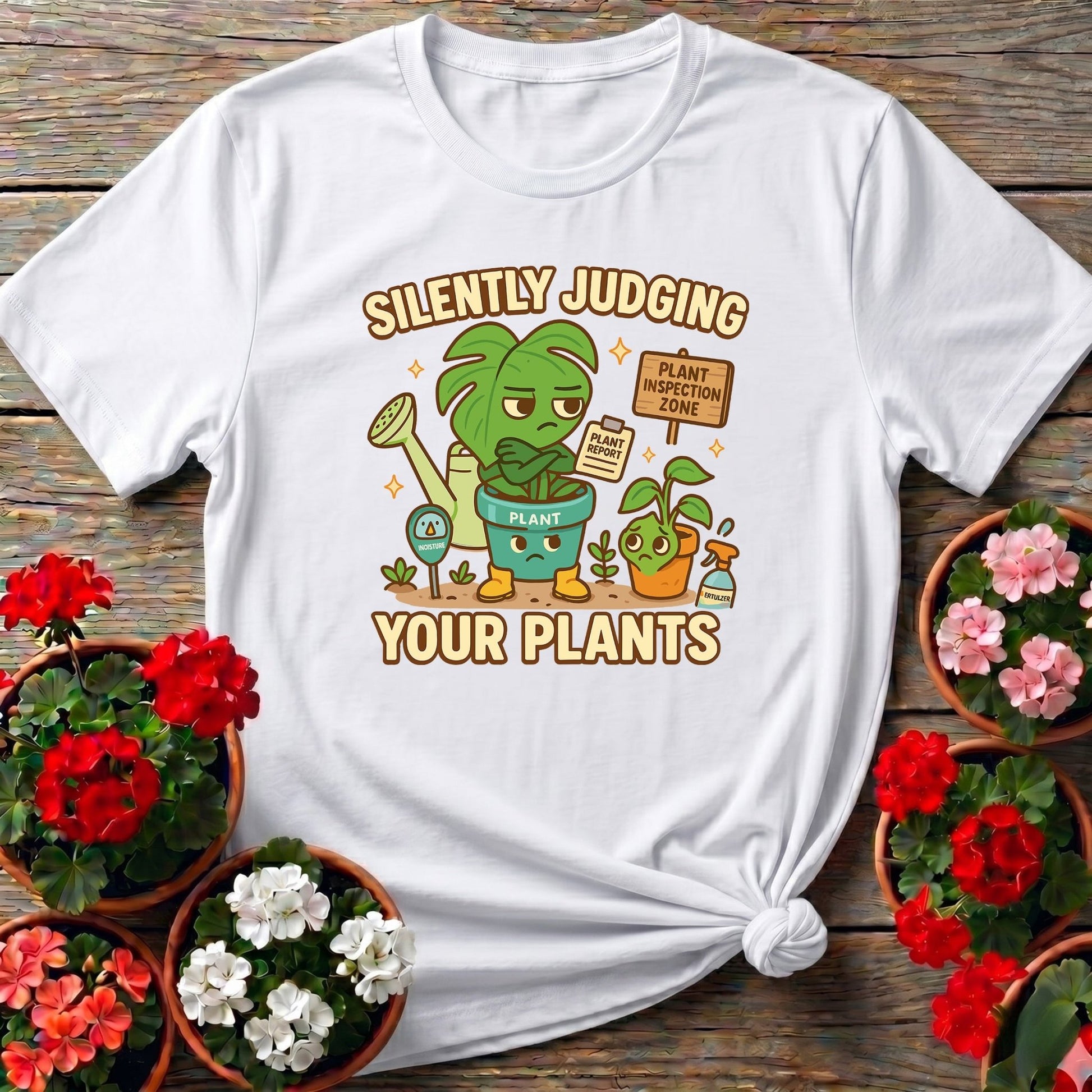 Silently Judging Your Plants Funny Witty T-shirt - GardeningTshirts
