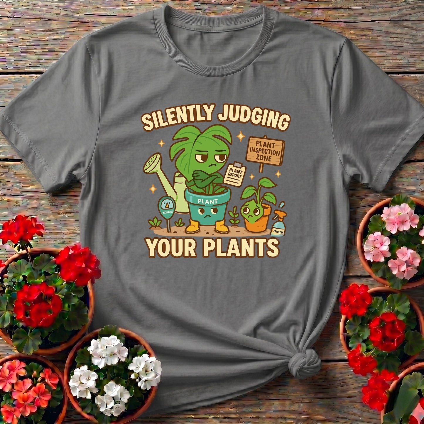 Silently Judging Your Plants Funny Witty T-shirt - GardeningTshirts