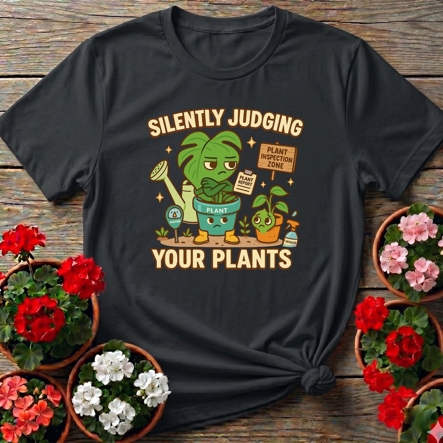Silently Judging Your Plants Funny Witty T-shirt - GardeningTshirts