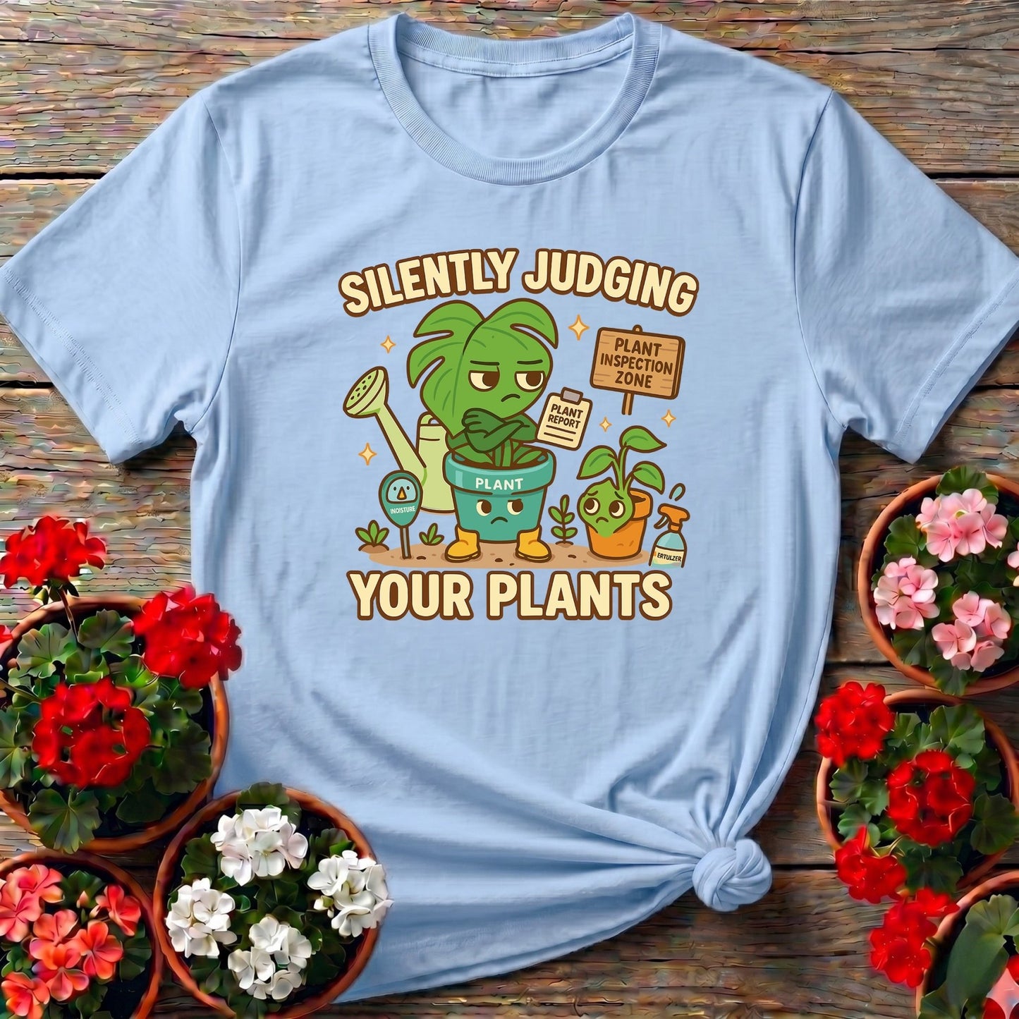 Silently Judging Your Plants Funny Witty T-shirt - GardeningTshirts