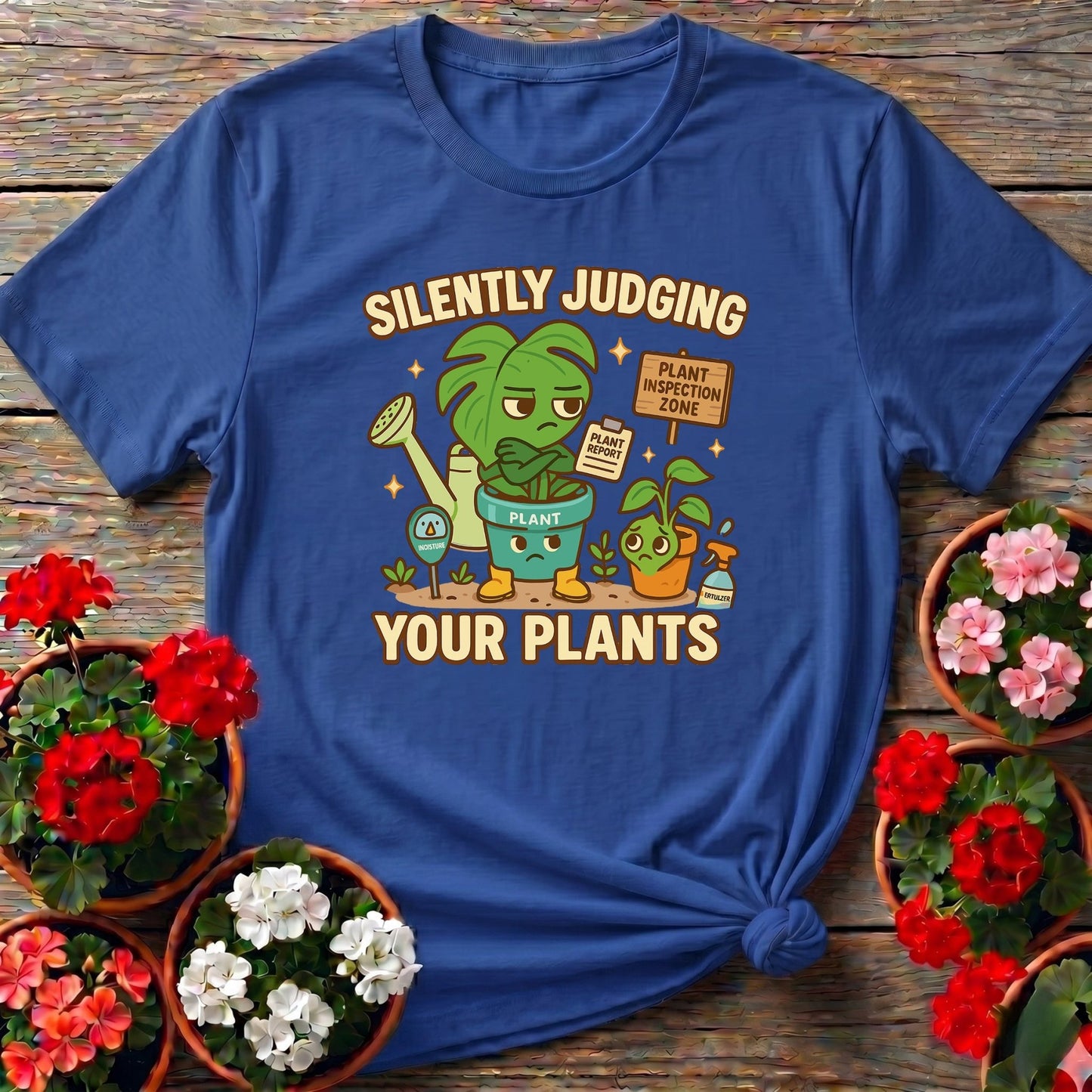 Silently Judging Your Plants Funny Witty T-shirt - GardeningTshirts