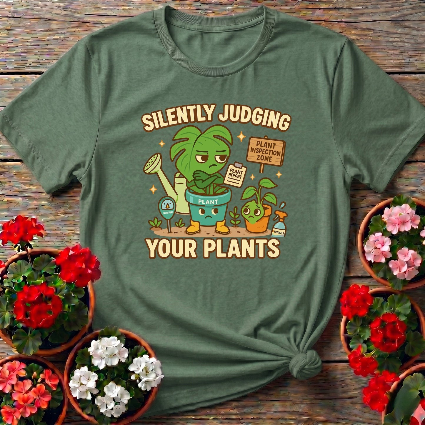 Silently Judging Your Plants Funny Witty T-shirt - GardeningTshirts