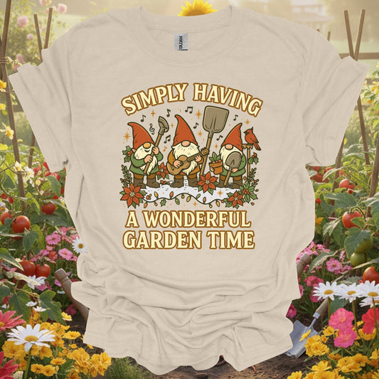 "Simply Having A Wonderful Garden Time" Gnome T-Shirt - GardeningTshirts
