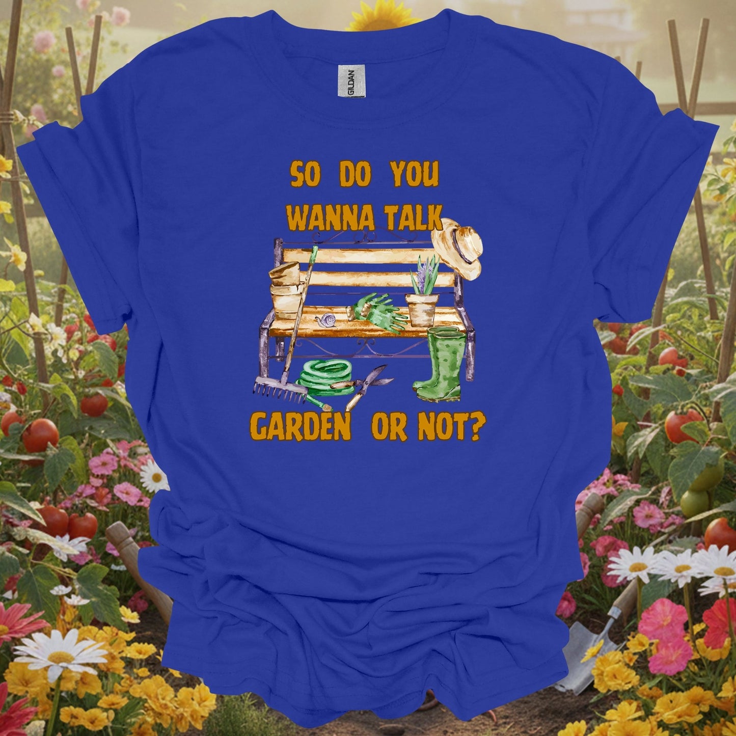 Royal tshirt showing get straight to the point with this bold and sassy gardening statement for biodiversity champions supporting pollinators