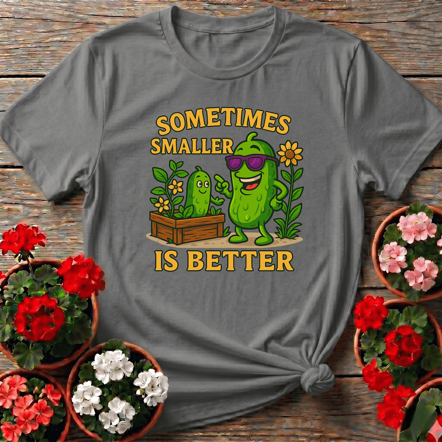 Sometimes Smaller Is Better Funny Pickle T-shirt - GardeningTshirts