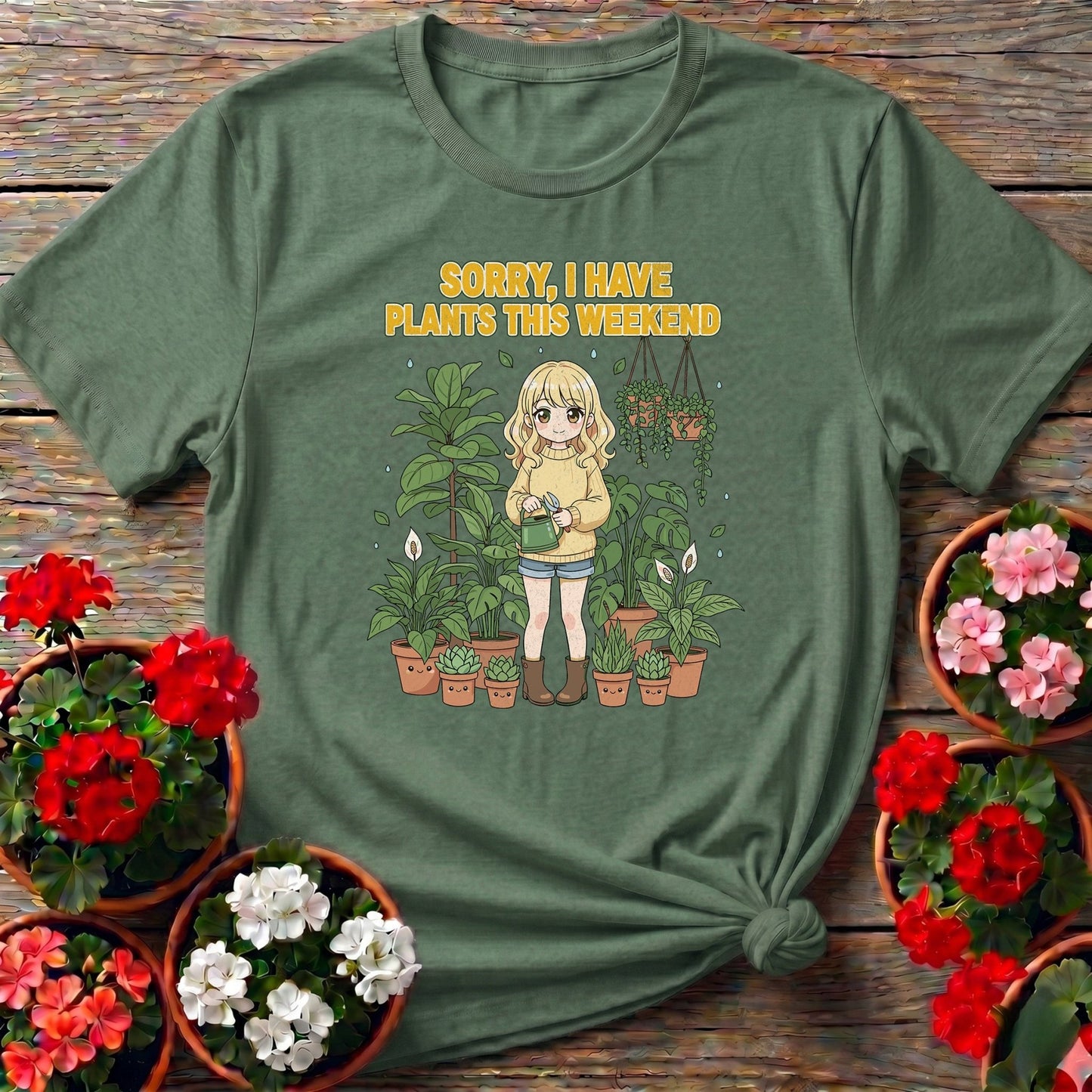 Sorry I Have Plants Anime T shirt - GardeningTshirts