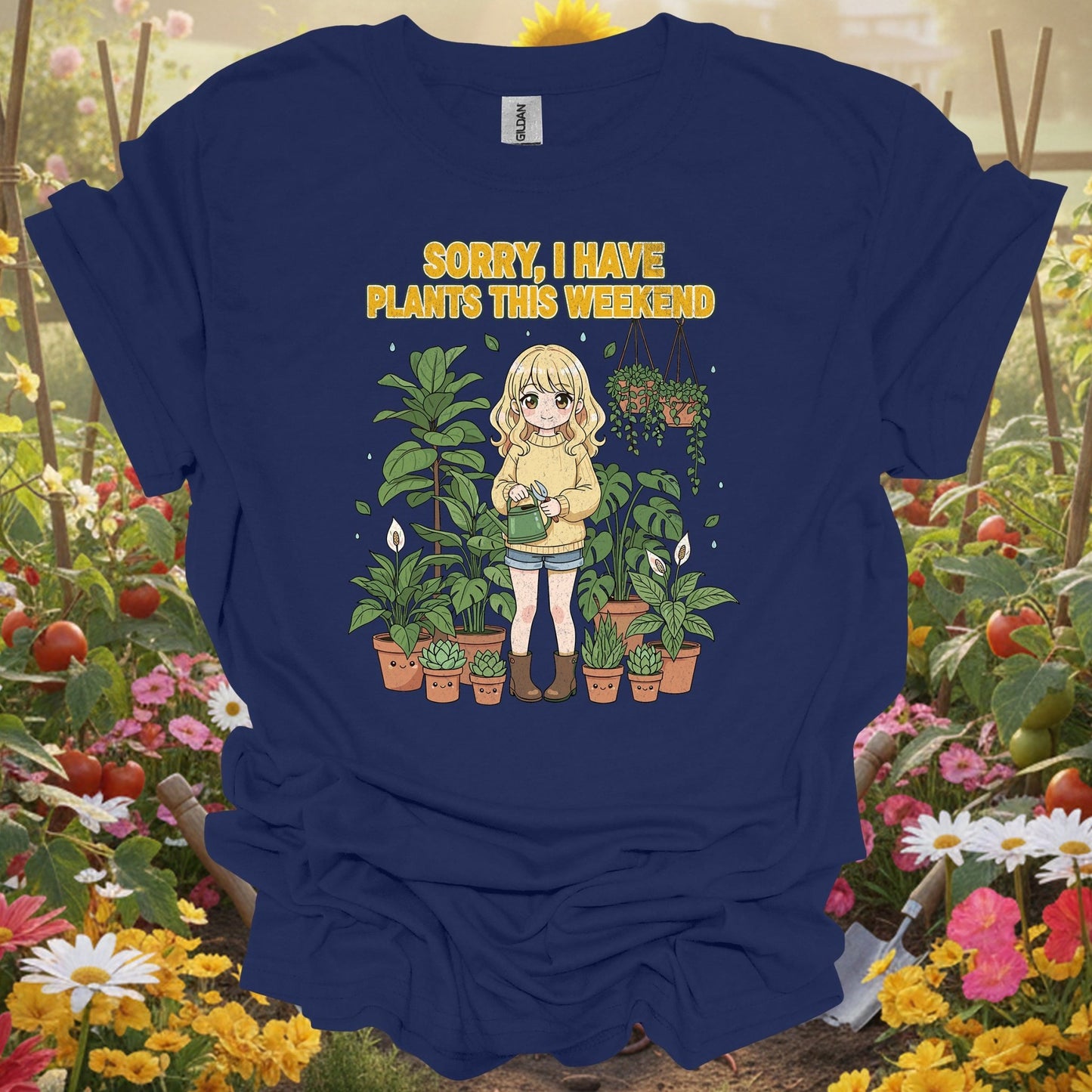 "Sorry I Have Plants This Weekend" Anime T-Shirt - GardeningTshirts