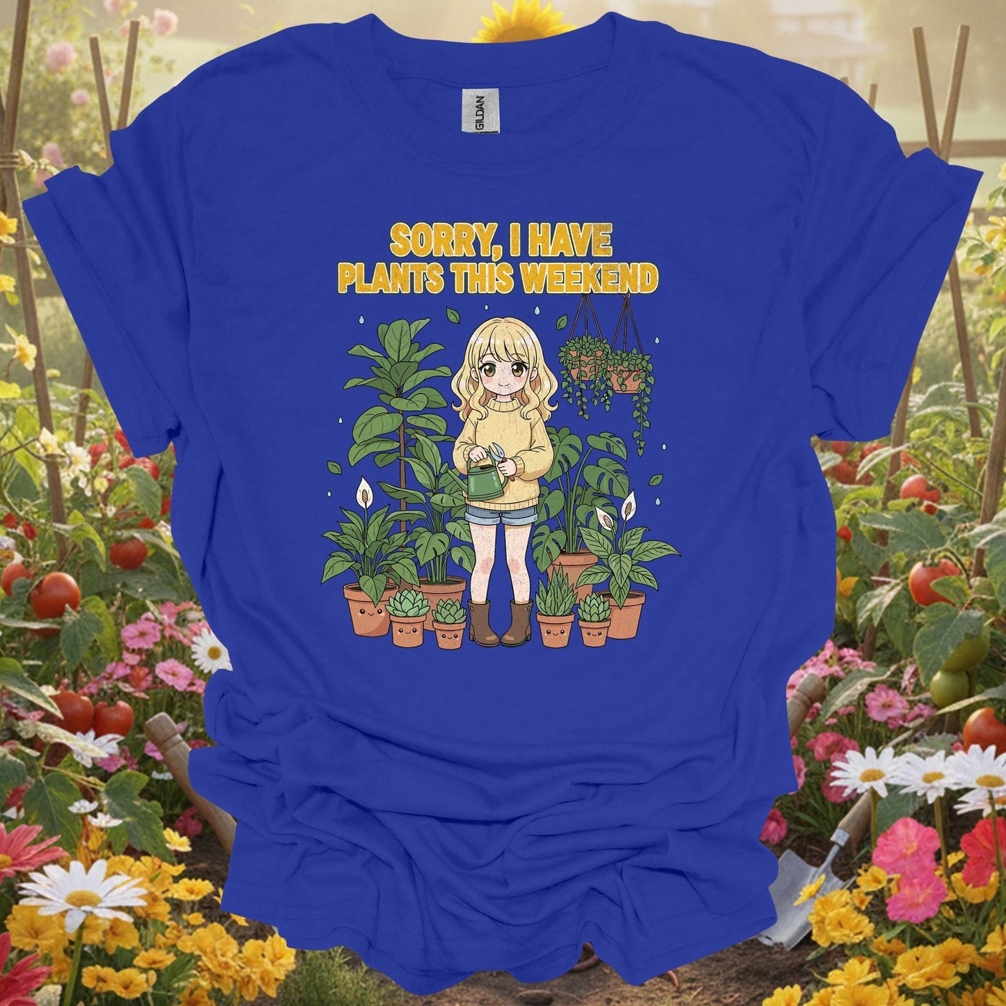 "Sorry I Have Plants This Weekend" Anime T-Shirt - GardeningTshirts