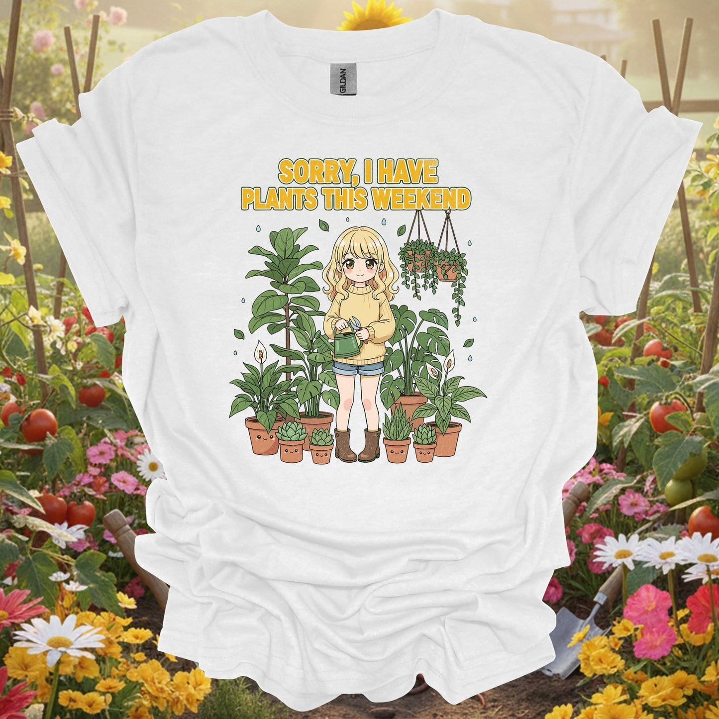 "Sorry I Have Plants This Weekend" Anime T-Shirt - GardeningTshirts