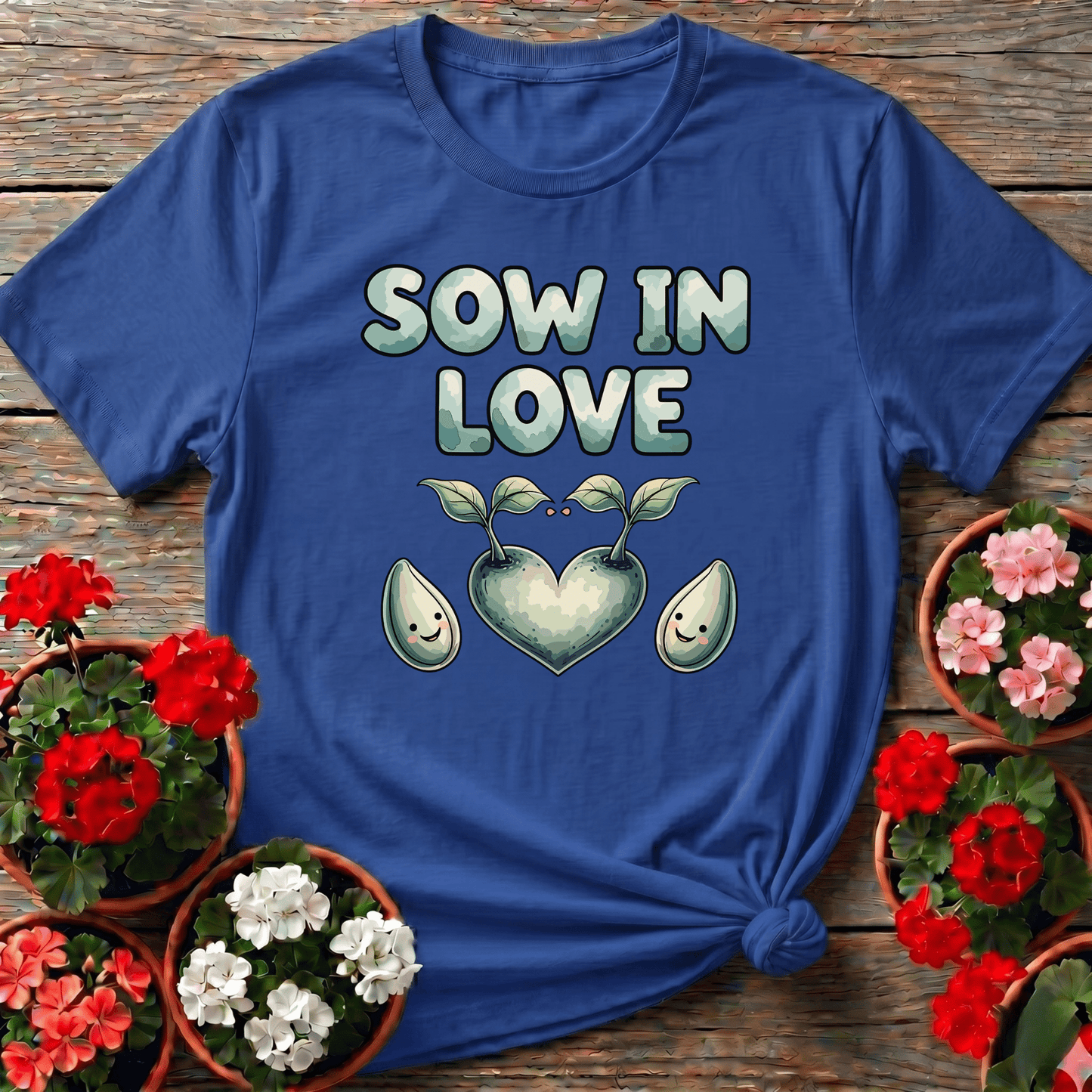 Sow In Love Heart Shaped Sprout Gardening T-shirt - GardeningTshirts