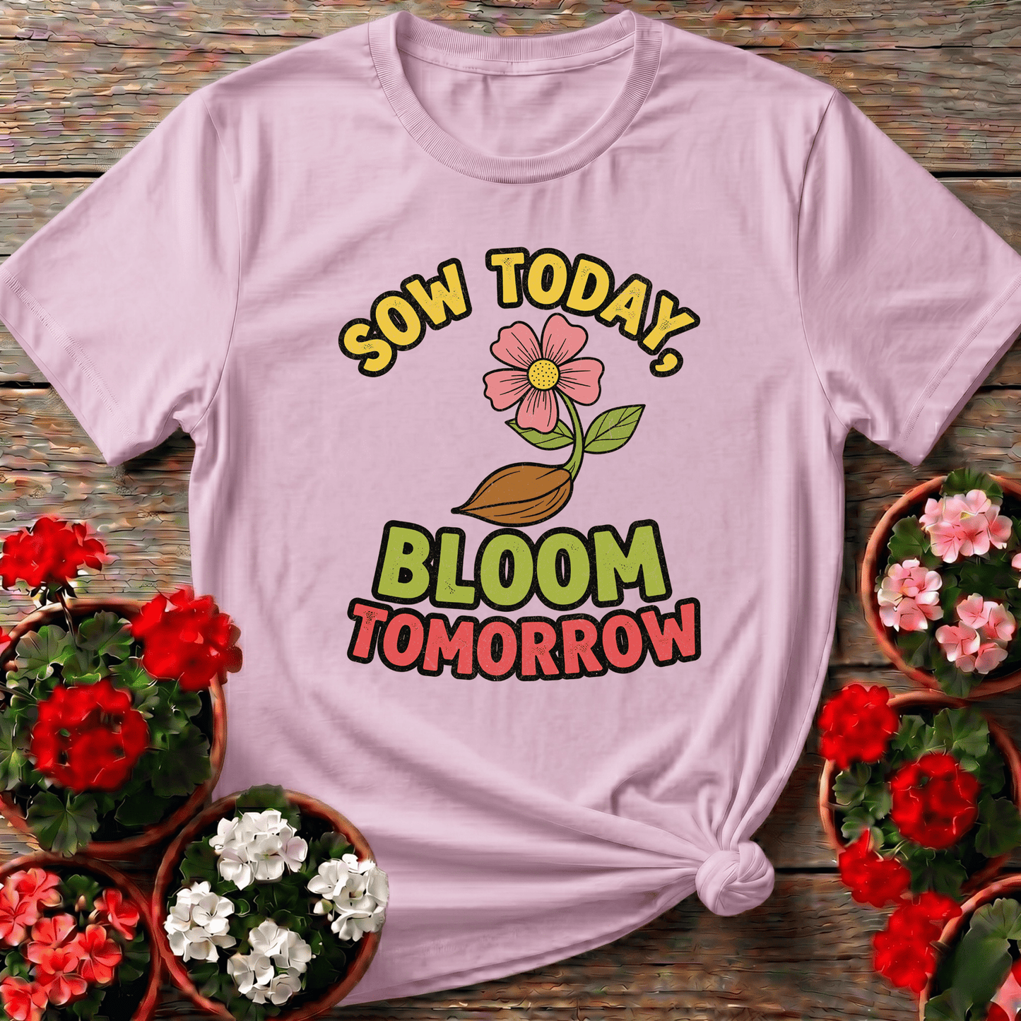 Sow Today Bloom Tomorrow Gardening Flower T-Shirt - GardeningTshirts