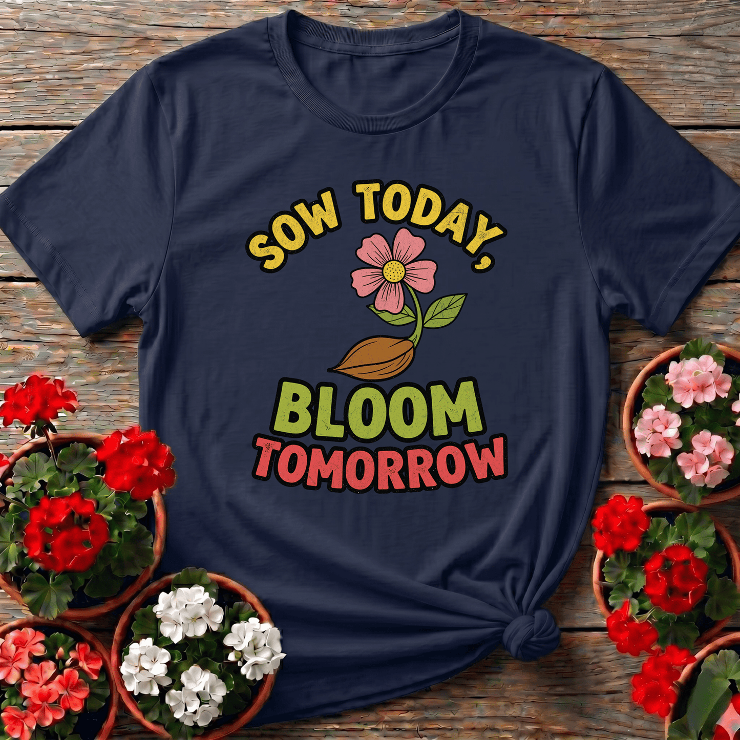 Sow Today Bloom Tomorrow Gardening Flower T-Shirt - GardeningTshirts