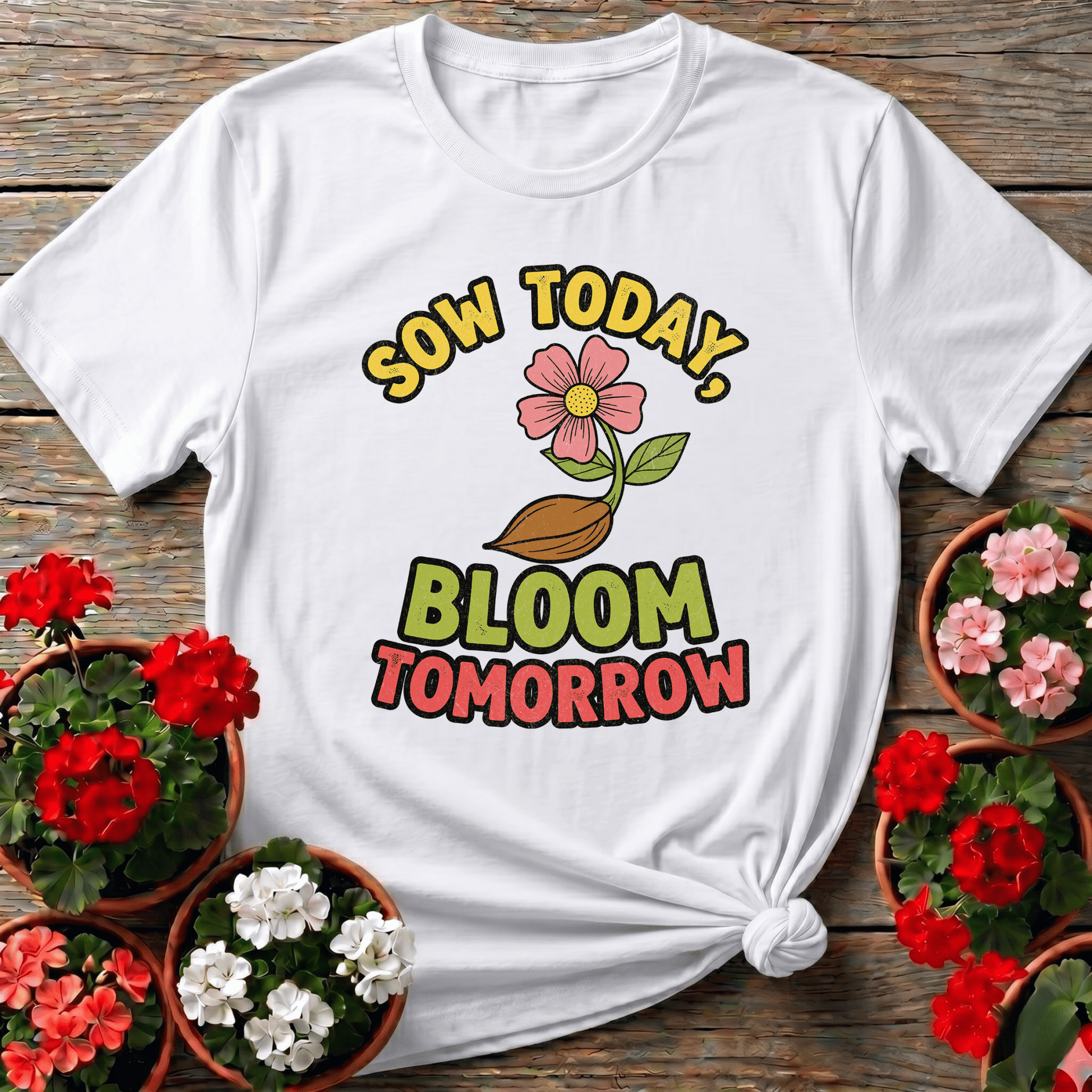 Sow Today Bloom Tomorrow Gardening Flower T-Shirt - GardeningTshirts