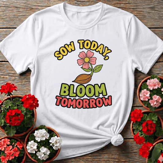 Sow Today Bloom Tomorrow Gardening Flower T-Shirt - GardeningTshirts