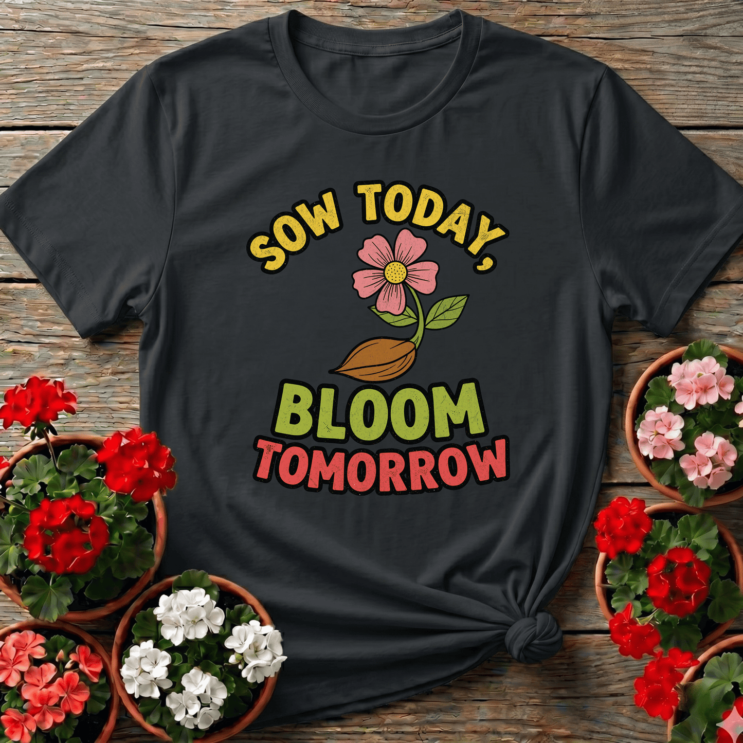 Sow Today Bloom Tomorrow Gardening Flower T-Shirt - GardeningTshirts