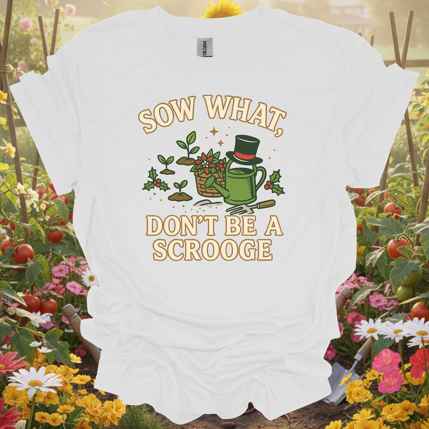 "Sow What Don't Be A Scrooge" Christmas T-Shirt - GardeningTshirts