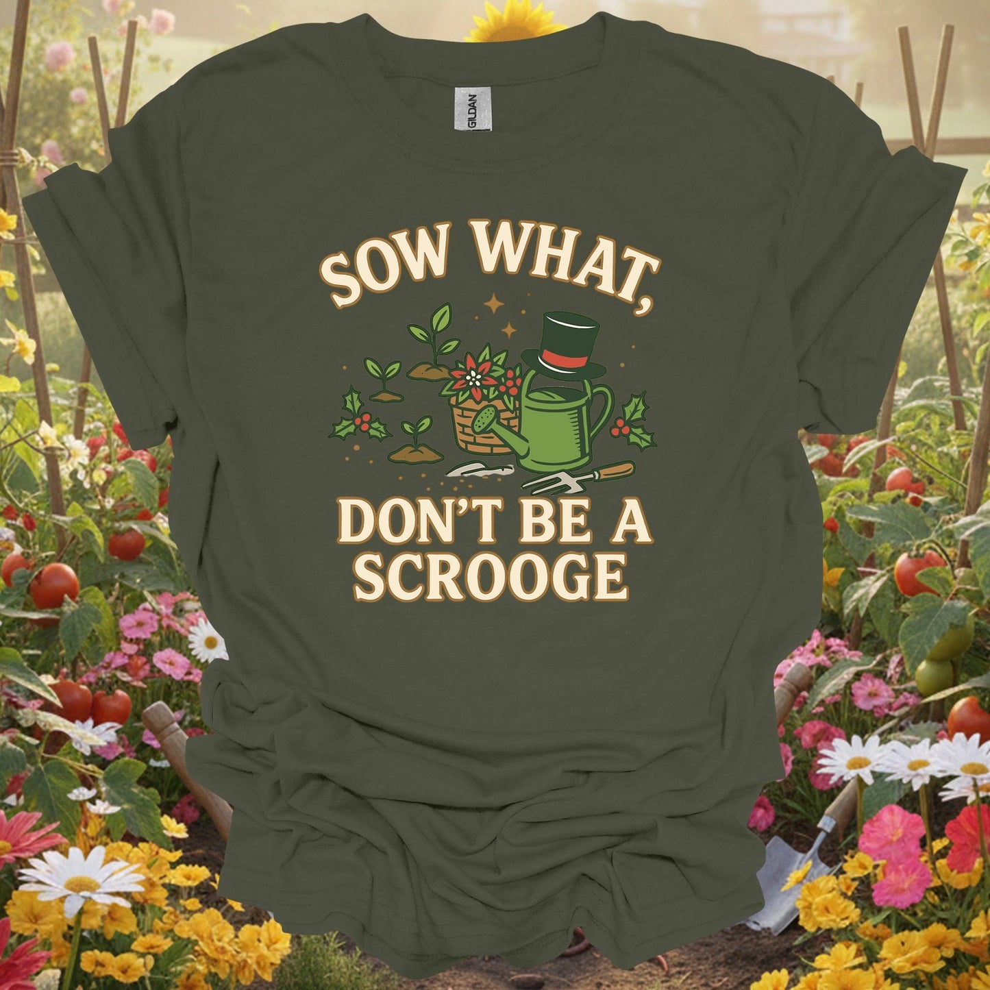 "Sow What Don't Be A Scrooge" Christmas T-Shirt - GardeningTshirts