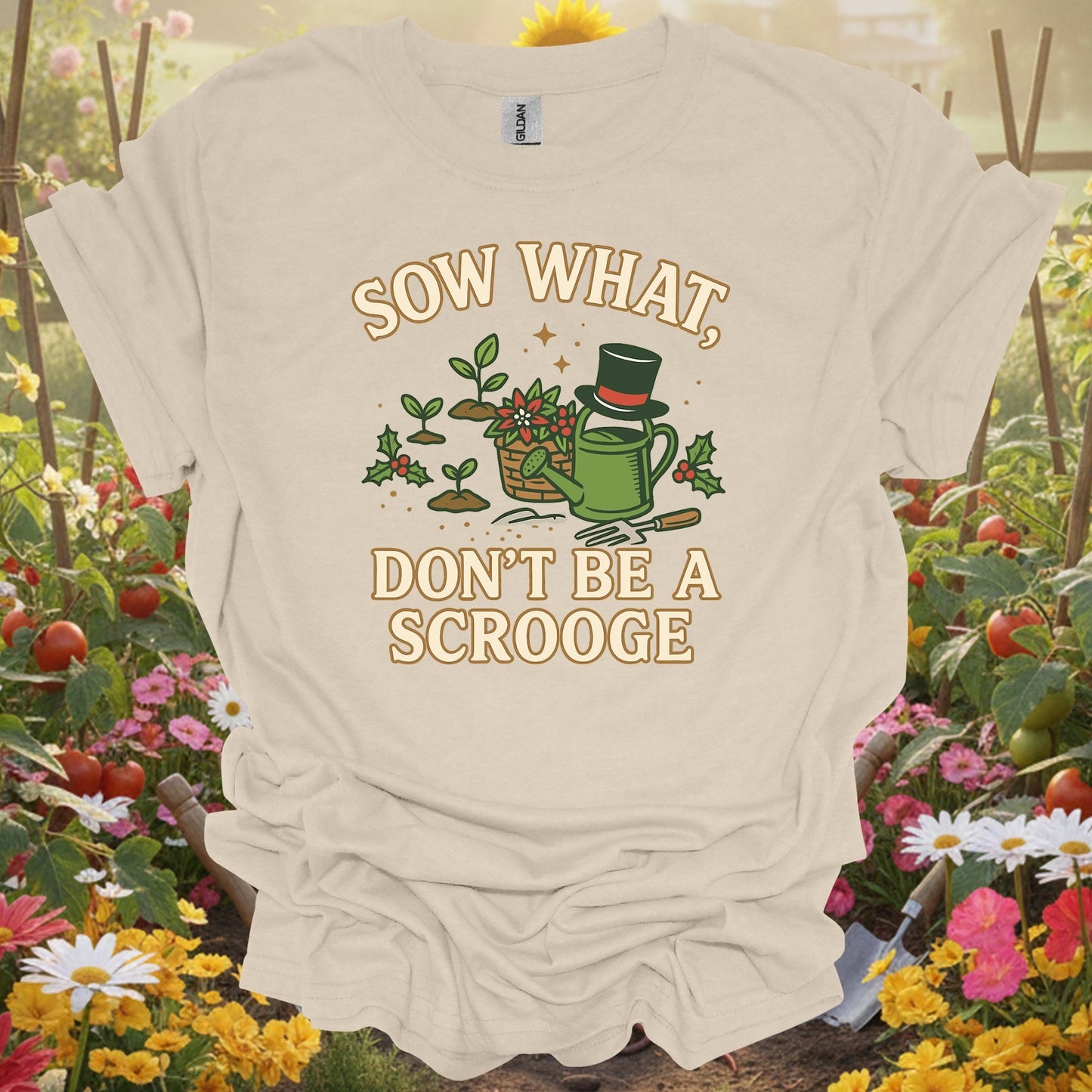 "Sow What Don't Be A Scrooge" Christmas T-Shirt - GardeningTshirts