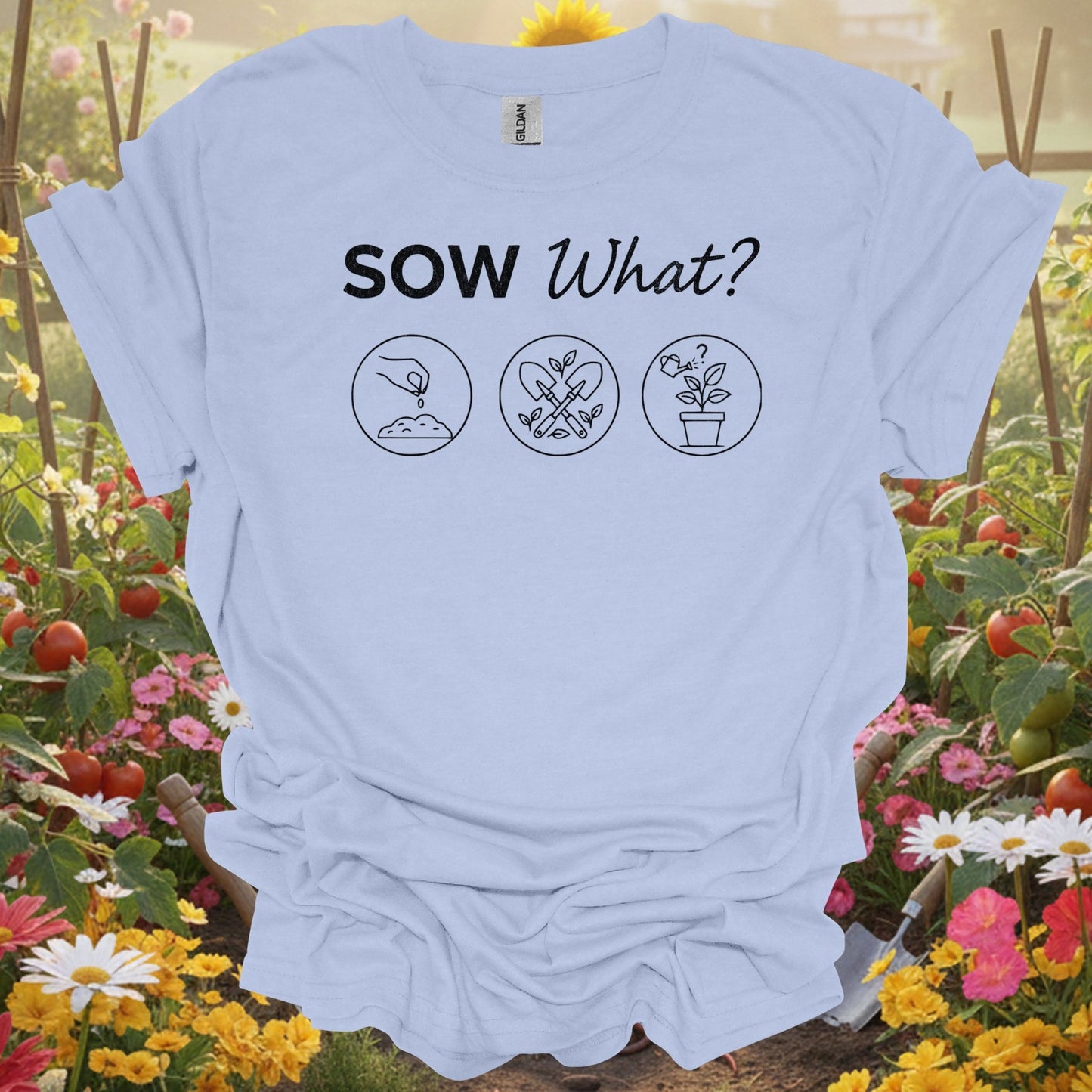 "Sow What?" Minimalist Planting Funny Retro Gardening Tee - GardeningTshirts