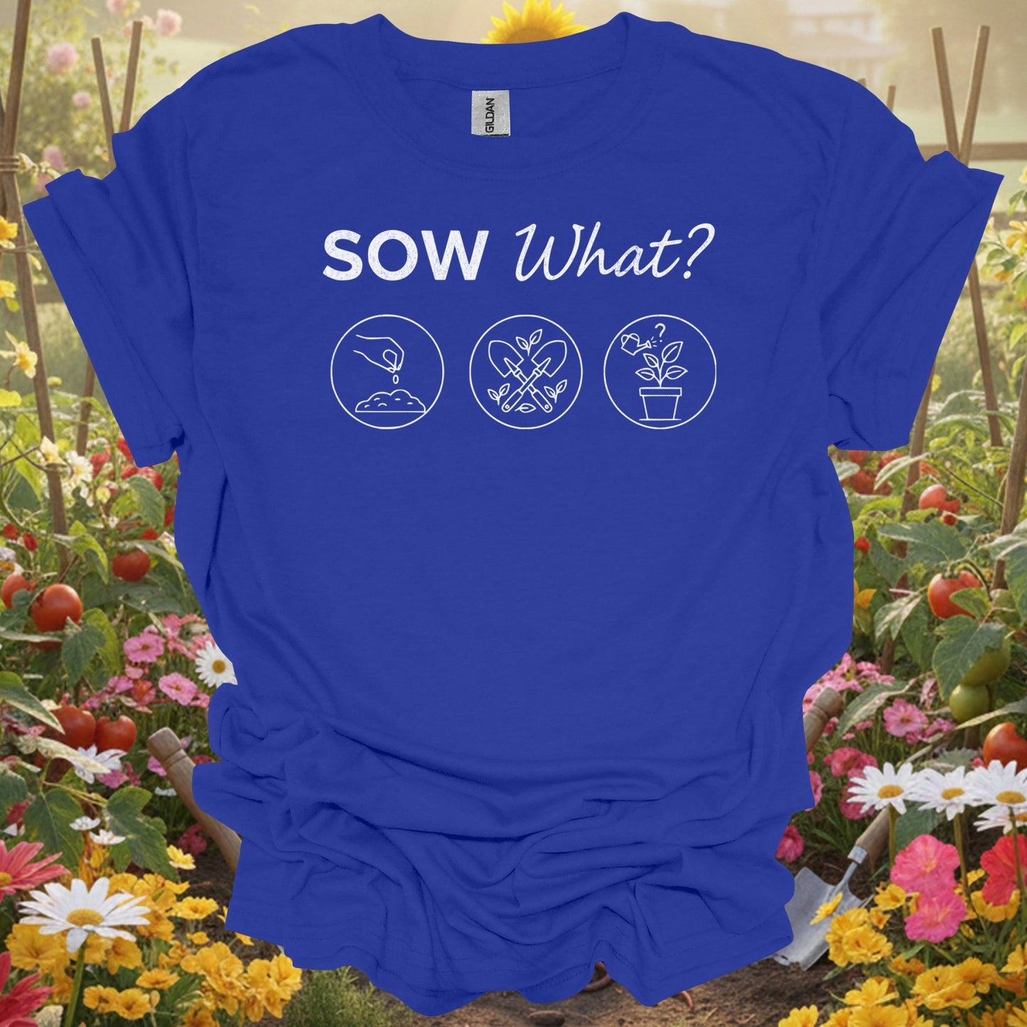 "Sow What?" Minimalist Planting Funny Retro Gardening Tee - GardeningTshirts