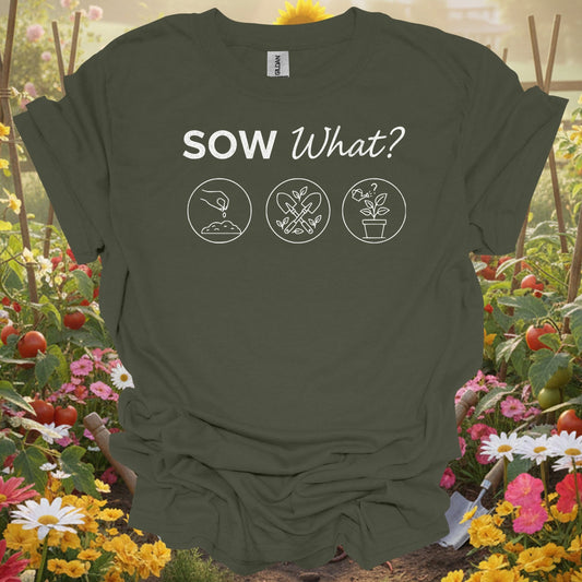 "Sow What?" Minimalist Planting Funny Retro Gardening Tee - GardeningTshirts