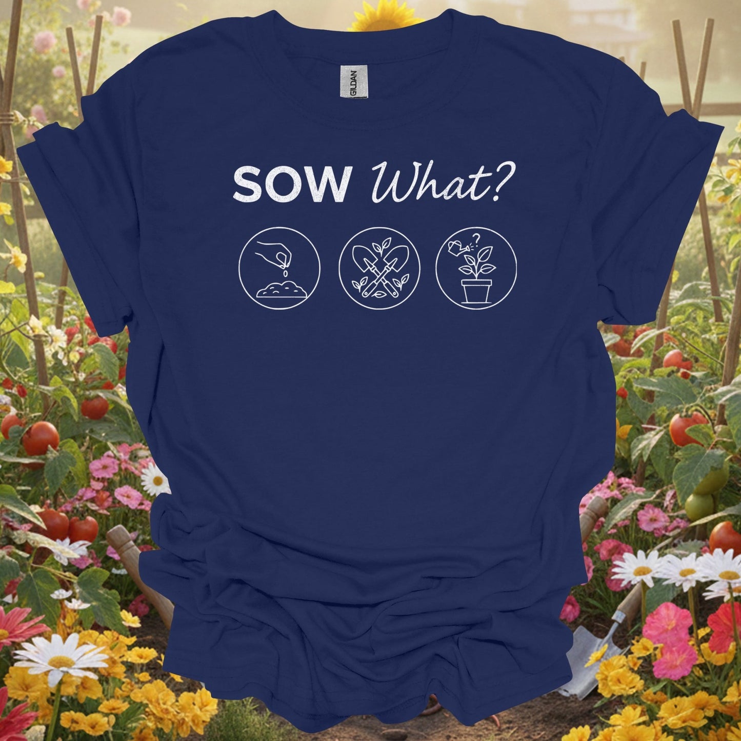 "Sow What?" Minimalist Planting Funny Retro Gardening Tee - GardeningTshirts