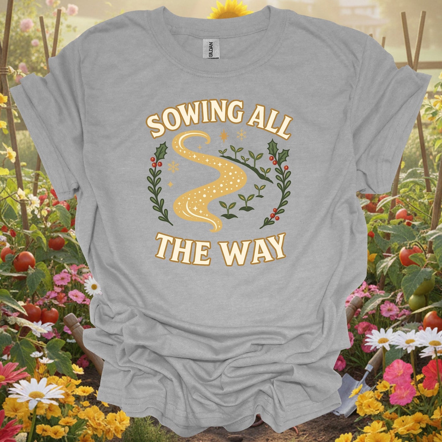 "Sowing All The Way" Funny Christmas Gardening T-Shirt - GardeningTshirts